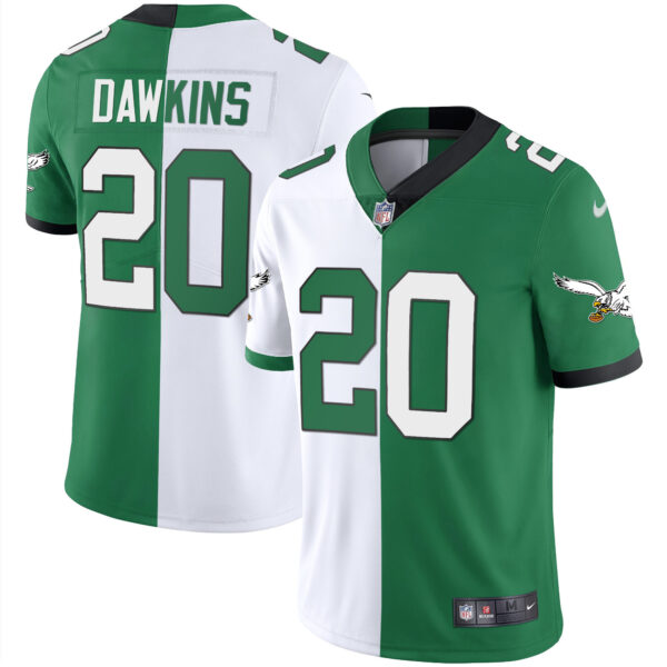 Men's Eagles Gold & Kelly Vapor Throwback Jersey - All Stitched - Image 32
