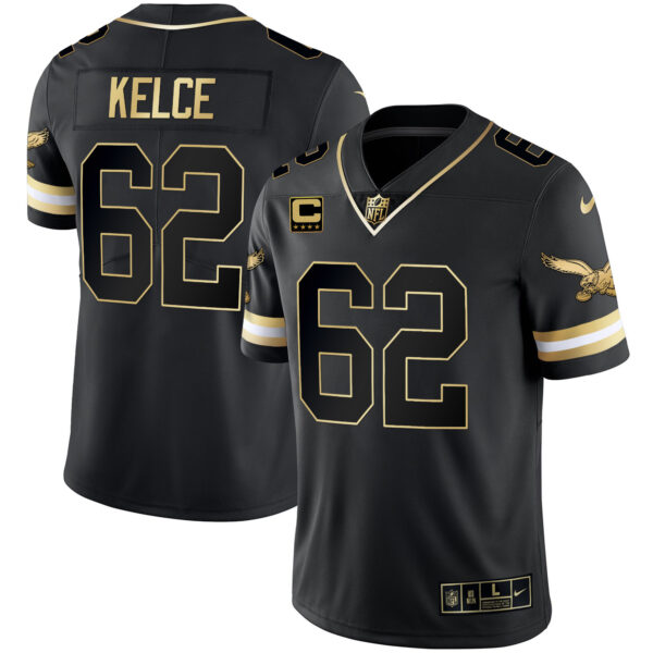 Men's Eagles Gold & Kelly Vapor Throwback Jersey - All Stitched - Image 61