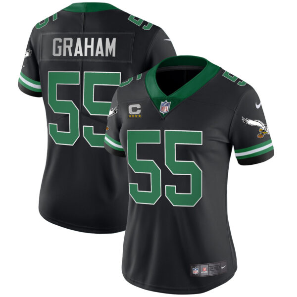Women's Eagles Gold & Kelly Vapor Throwback Jersey - All Stitched - Image 22