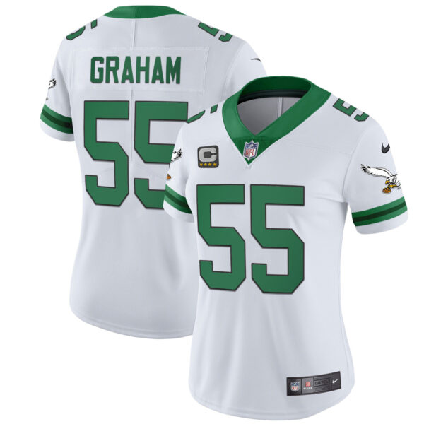 Women's Eagles Gold & Kelly Vapor Throwback Jersey - All Stitched - Image 4