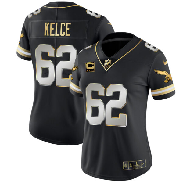Women's Eagles Gold & Kelly Vapor Throwback Jersey - All Stitched - Image 43