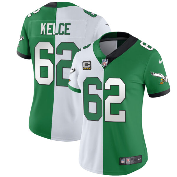 Women's Eagles Gold & Kelly Vapor Throwback Jersey - All Stitched - Image 34