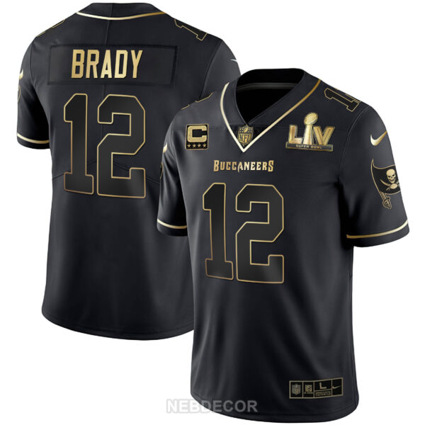 Men's Tampa Bay Buccaneers Super Bowl LIV White Gold & Black Gold Jersey - All Stitched - Image 9