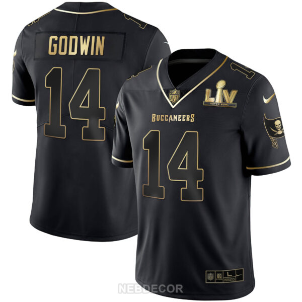 Men's Tampa Bay Buccaneers Super Bowl LIV White Gold & Black Gold Jersey - All Stitched - Image 14