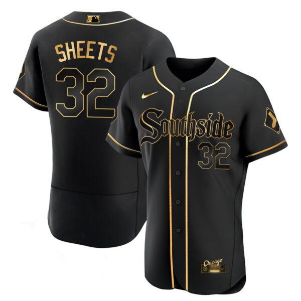 Men's Chicago White Sox Black Limited & Gold Jersey - All Stitched - Image 16