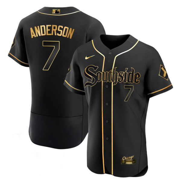 Men's Chicago White Sox Black Limited & Gold Jersey - All Stitched - Image 17