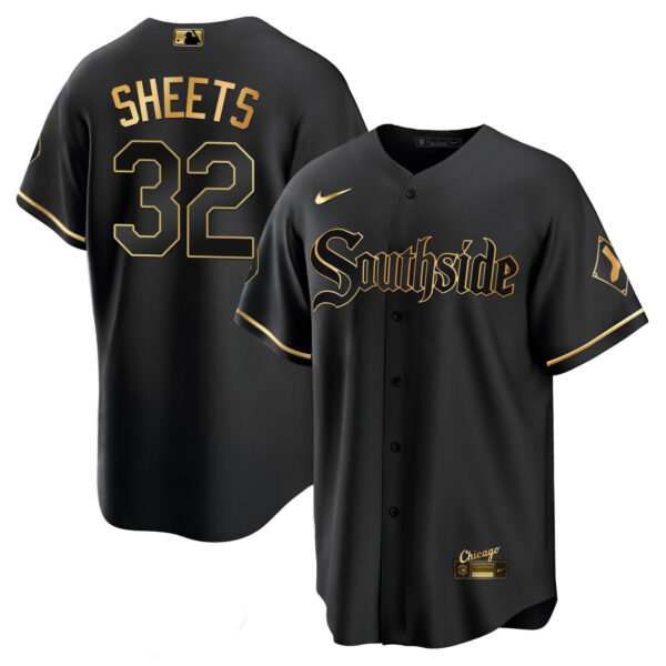 Men's Chicago White Sox Black Limited & Gold Jersey - All Stitched - Image 22