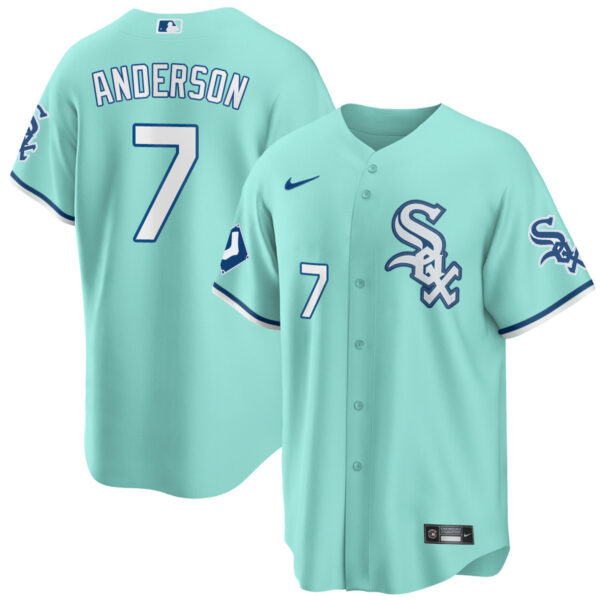 Men's Chicago White Sox Teal Collection Jersey – All Stitched - Image 5