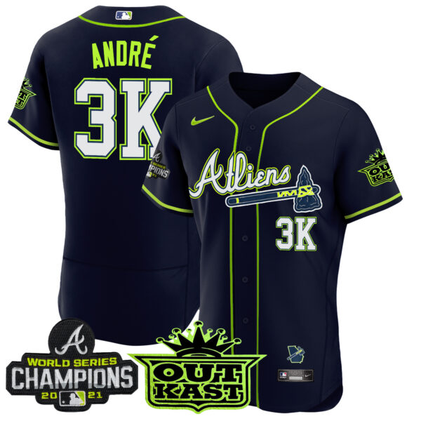 Men's Atlanta Braves Atliens Champions Flex Base Jersey - All Stitched - Image 3