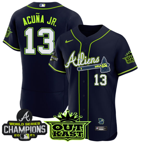 Men's Atlanta Braves Atliens Champions Flex Base Jersey - All Stitched