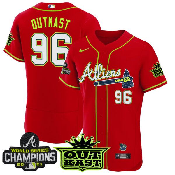 Men's Atlanta Braves Atliens Champions Flex Base Jersey - All Stitched - Image 38