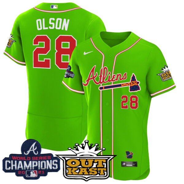 Men's Atlanta Braves Atliens Champions Flex Base Jersey - All Stitched - Image 34