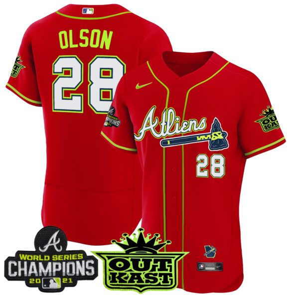 Men's Atlanta Braves Atliens Champions Flex Base Jersey - All Stitched - Image 43