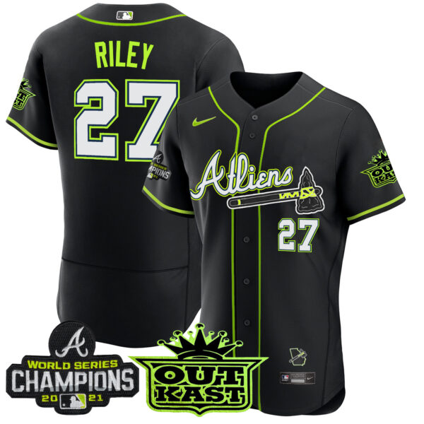 Men's Atlanta Braves Atliens Champions Flex Base Jersey - All Stitched - Image 50