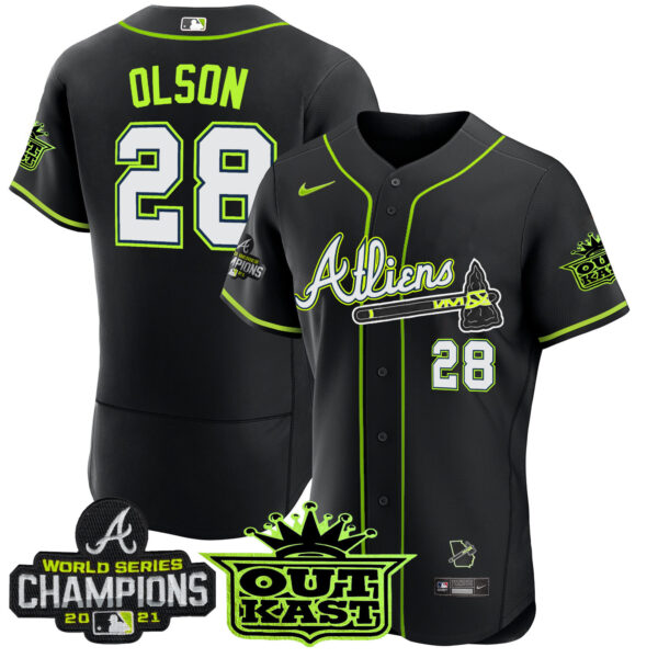 Men's Atlanta Braves Atliens Champions Flex Base Jersey - All Stitched - Image 52