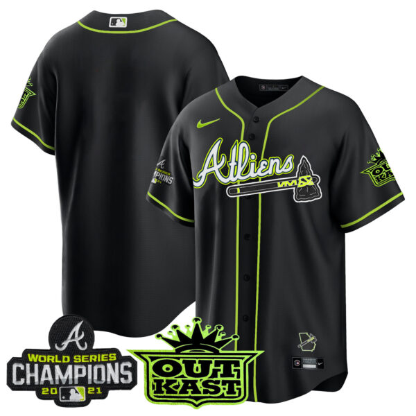 Men's Atlanta Braves Atliens Champions Cool Base Jersey - All Stitched - Image 54