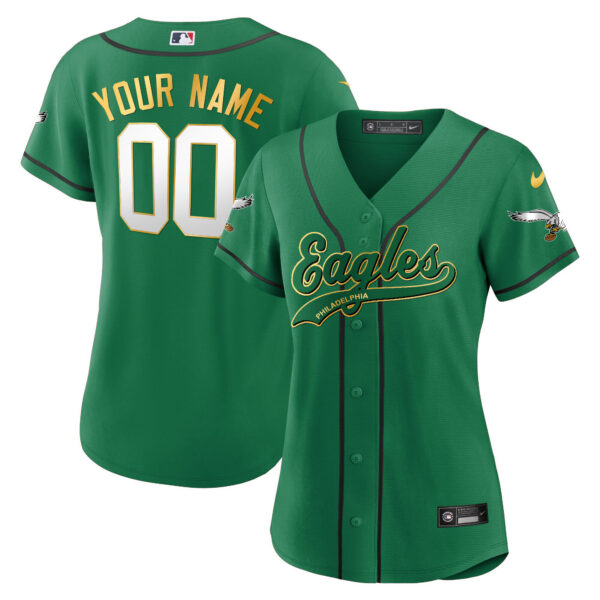 Eagles Kelly Green Baseball Custom Jersey - All Stitched - Image 11