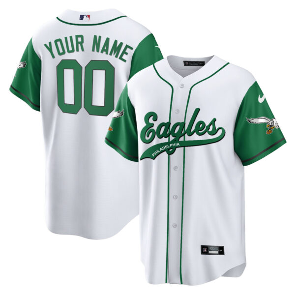 Eagles Kelly Green Baseball Custom Jersey V2 - All Stitched - Image 2