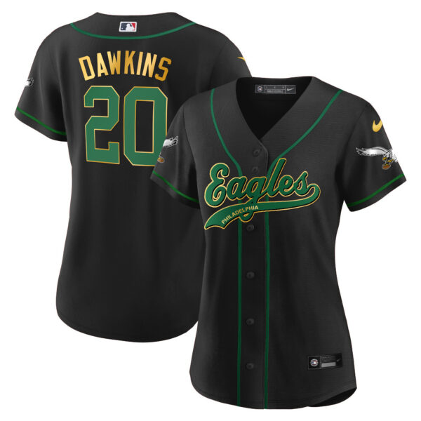 Women's Eagles Kelly Green Baseball Jersey - All Stitched - Image 56