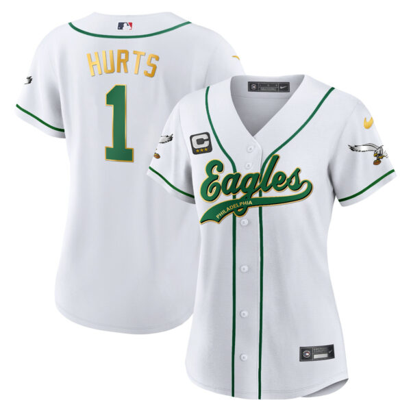 Women's Eagles Kelly Green Baseball Jersey - All Stitched - Image 42
