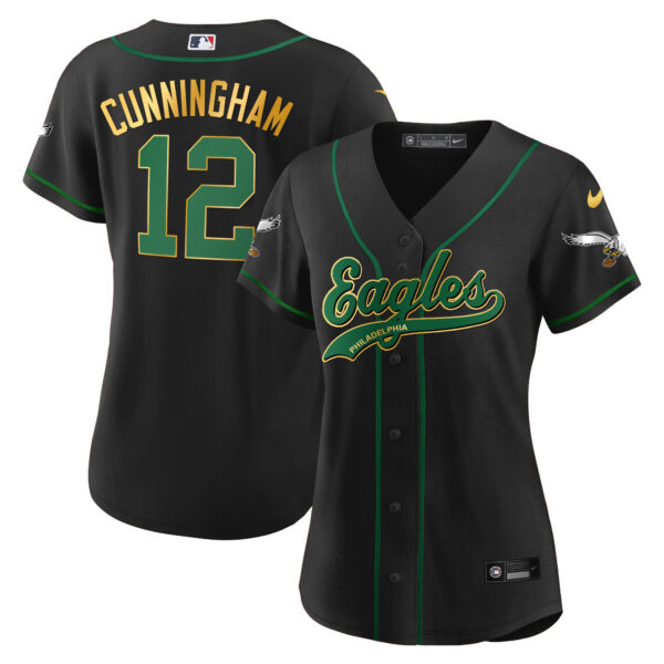 Women's Eagles Kelly Green Baseball Jersey - All Stitched - Image 54