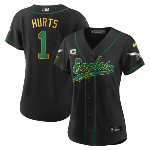 Women's Eagles Kelly Green Baseball Jersey - All Stitched - Image 52