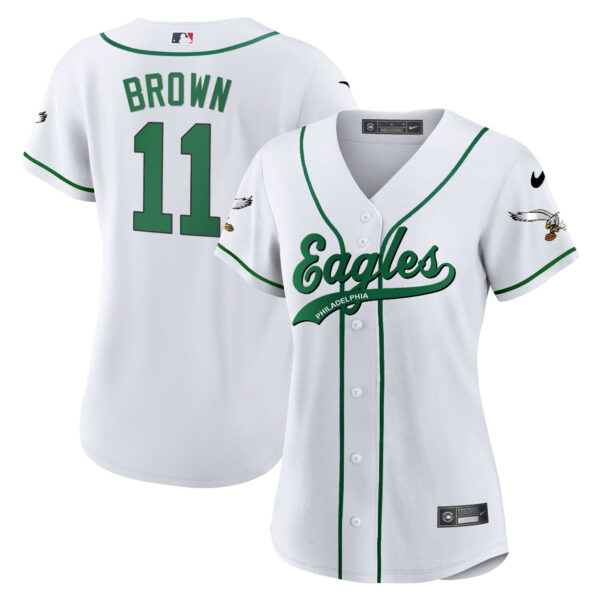 Women's Eagles Kelly Green Baseball Jersey - All Stitched - Image 17