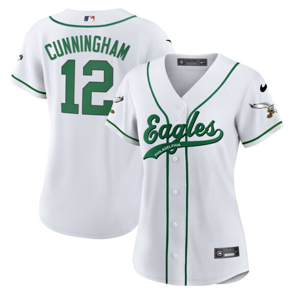 Women's Eagles Kelly Green Baseball Jersey - All Stitched - Image 14