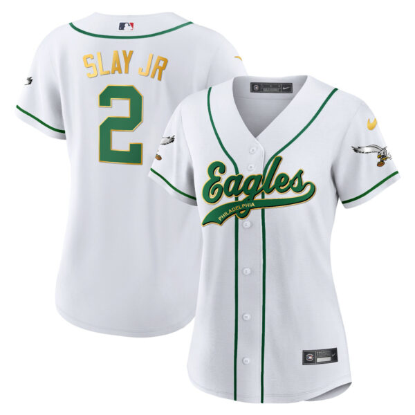 Women's Eagles Kelly Green Baseball Jersey - All Stitched - Image 49