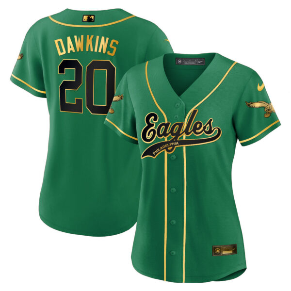 Women's Eagles Kelly Green Baseball Limited Jersey - All Stitched - Image 13