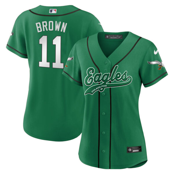 Women's Eagles Kelly Green Baseball Limited Jersey - All Stitched - Image 51