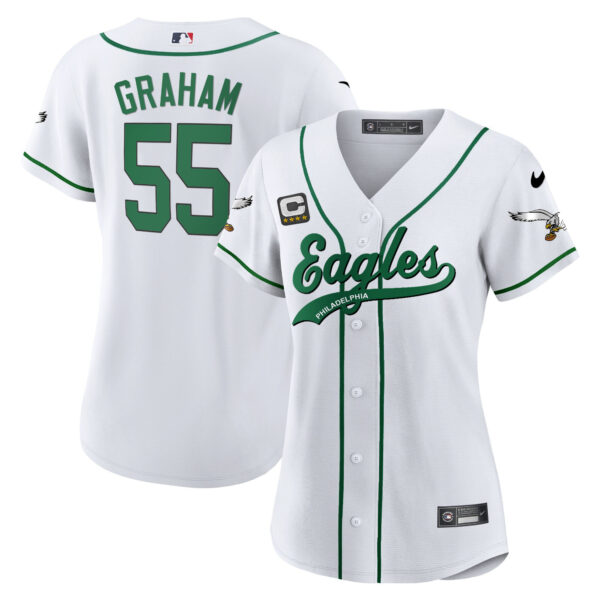 Women's Eagles Kelly Green Baseball Limited Jersey - All Stitched - Image 58