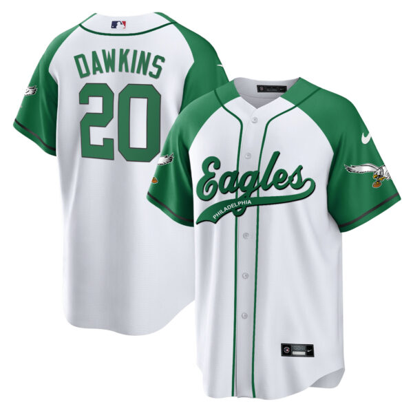Men's Eagles Kelly Green Baseball Jersey V2 - All Stitched - Image 5