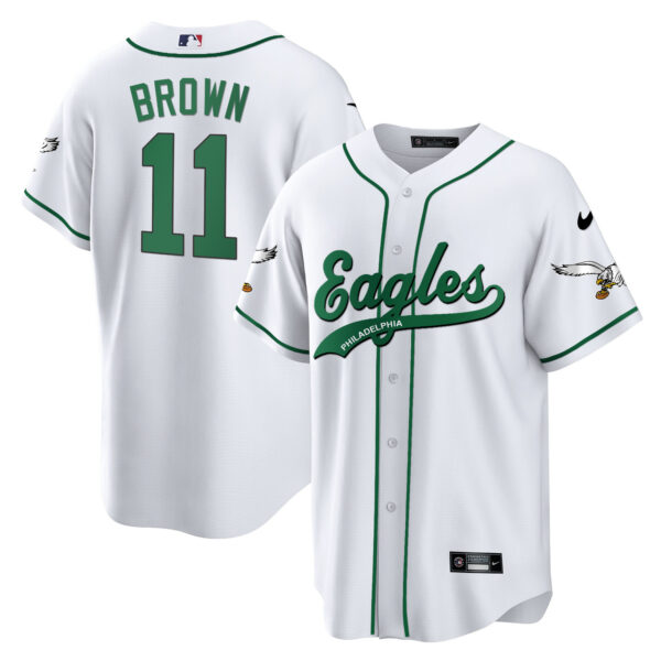 Men's Eagles Kelly Green Baseball Jersey V2 - All Stitched - Image 33
