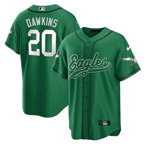 Men's Eagles Kelly Green Baseball Jersey V2 - All Stitched - Image 41