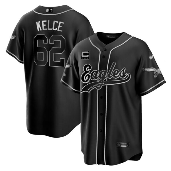 Men's Eagles Kelly Green Baseball Jersey V2 - All Stitched - Image 25