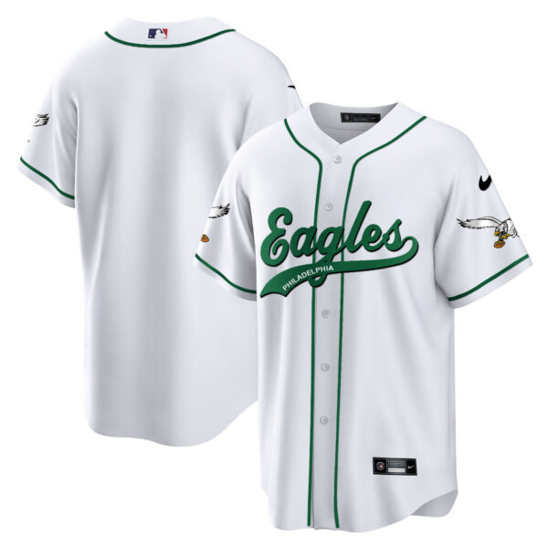 Men's Eagles Kelly Green Baseball Jersey V2 - All Stitched - Image 36