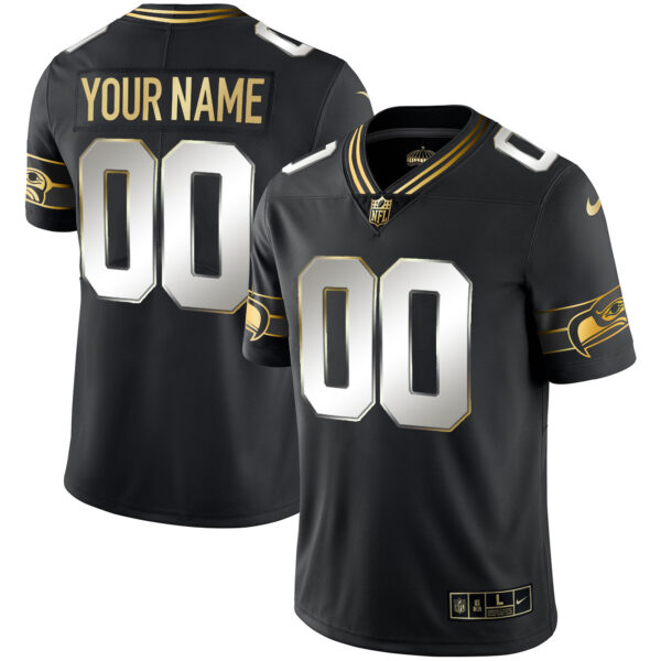 Seahawks Throwback & Gold Custom Jersey - All Stitched - Image 4