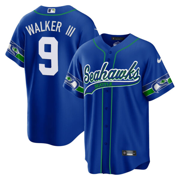Men's Seahawks Throwback & Gold Cool Base Jersey V2 - All Stitched - Image 21