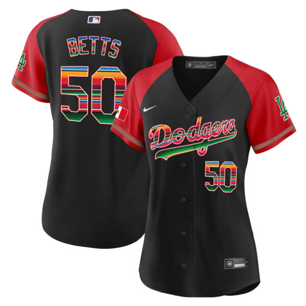 Women's Dodgers Mexico Alternate Baseball Jersey - All Stitched - Image 8