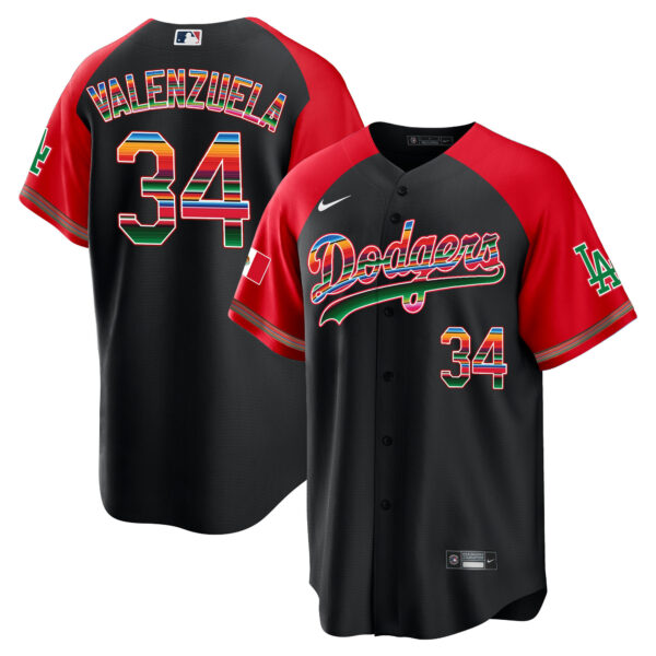 Men's Dodgers Mexico Alternate Cool Base Jersey - All Stitched - Image 7