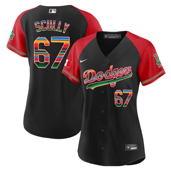 Women's Dodgers Mexico Alternate Baseball Jersey - All Stitched - Image 10