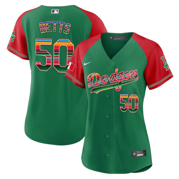 Women's Dodgers Mexico Alternate Baseball Jersey - All Stitched - Image 14