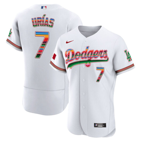 Men's Dodgers Mexico Flex Base Limited Jersey - All Stitched - Image 7