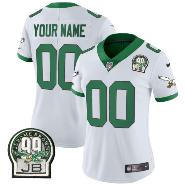 Eagles Jerome Brown Retired Patch Gold & Kelly Custom Jersey - All Stitched - Image 8