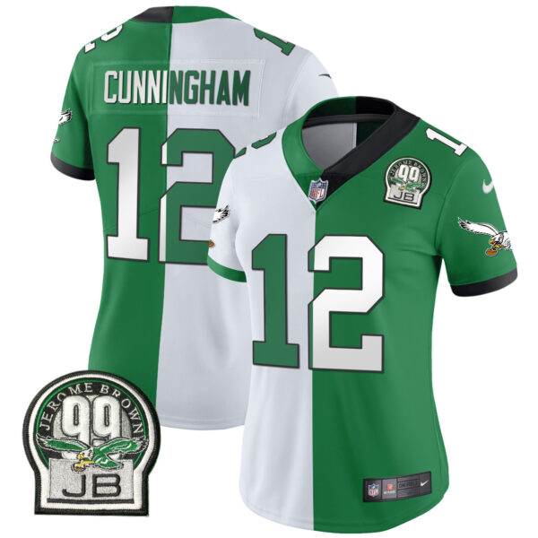 Women's Eagles Jerome Brown Retired Patch Gold & Kelly Jersey - All Stitched - Image 30