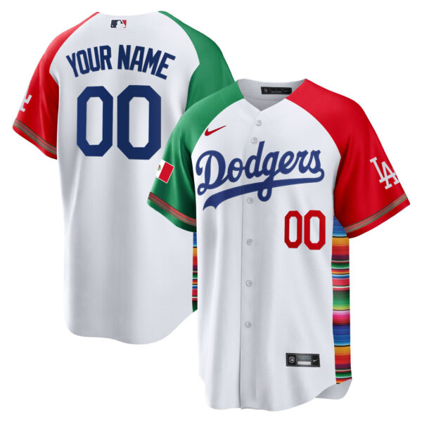 Dodgers Mexico Cool Base Limited Custom Jersey V2 - All Stitched - Image 4