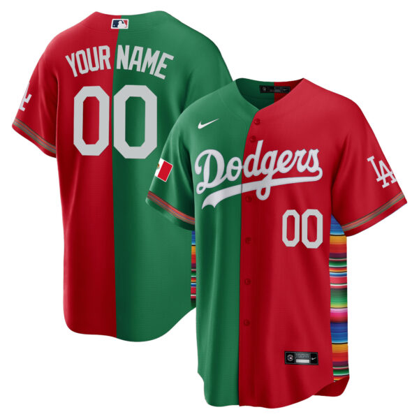 Dodgers Mexico Cool Base Limited Custom Jersey V2 - All Stitched - Image 7