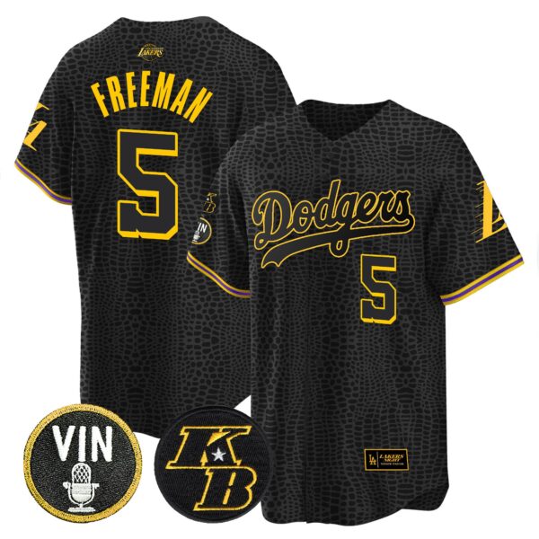 Men's Dodgers Bryant & Vin Patch Cool Base Mamba Jersey - All Stitched - Image 3