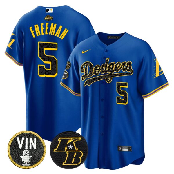 Men's Dodgers Bryant & Vin Patch Cool Base Mamba Jersey - All Stitched - Image 19